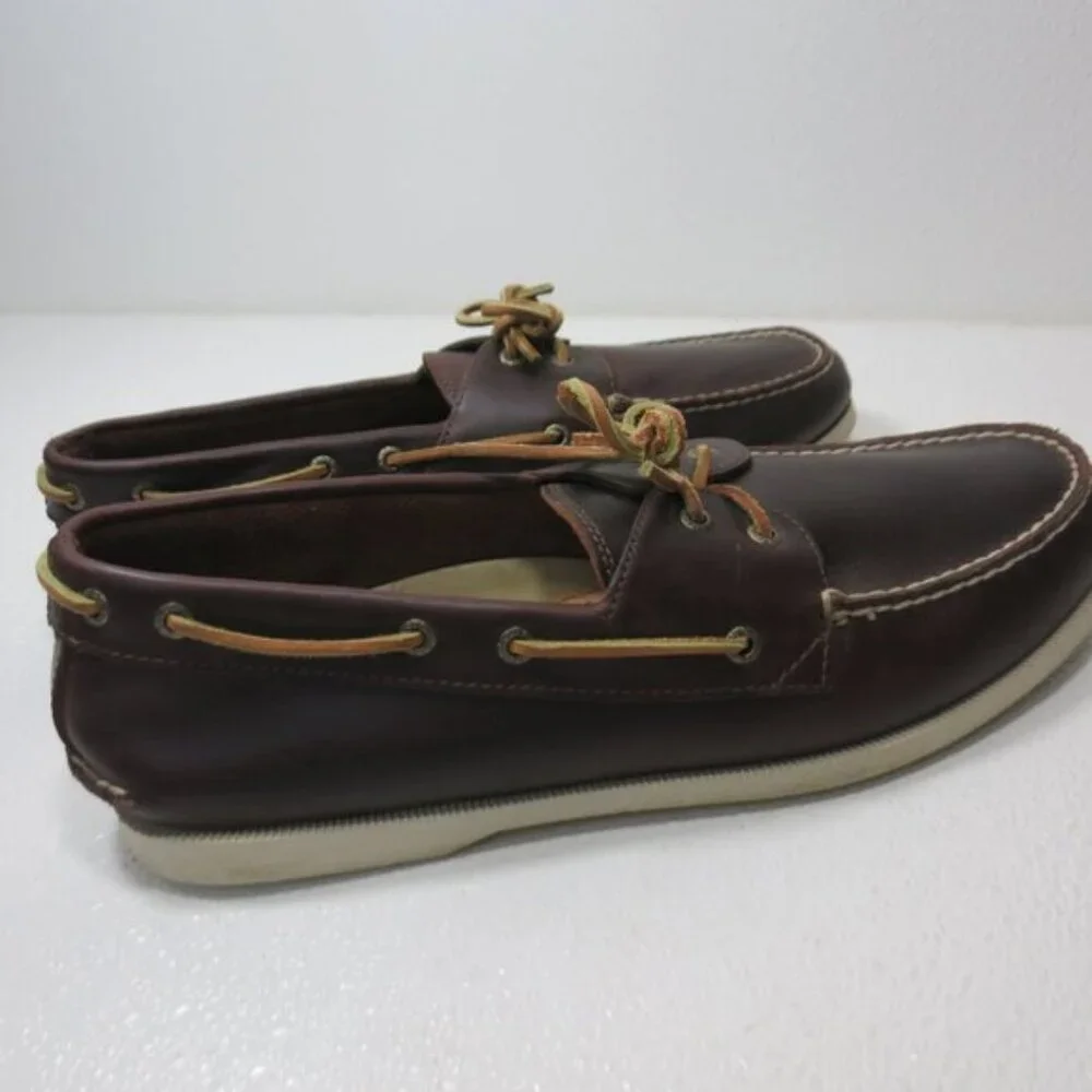 G. H. Bass & Co. Oil Tanned Leather Boat Deck Shoes Men's Casual Footwear Sz 13